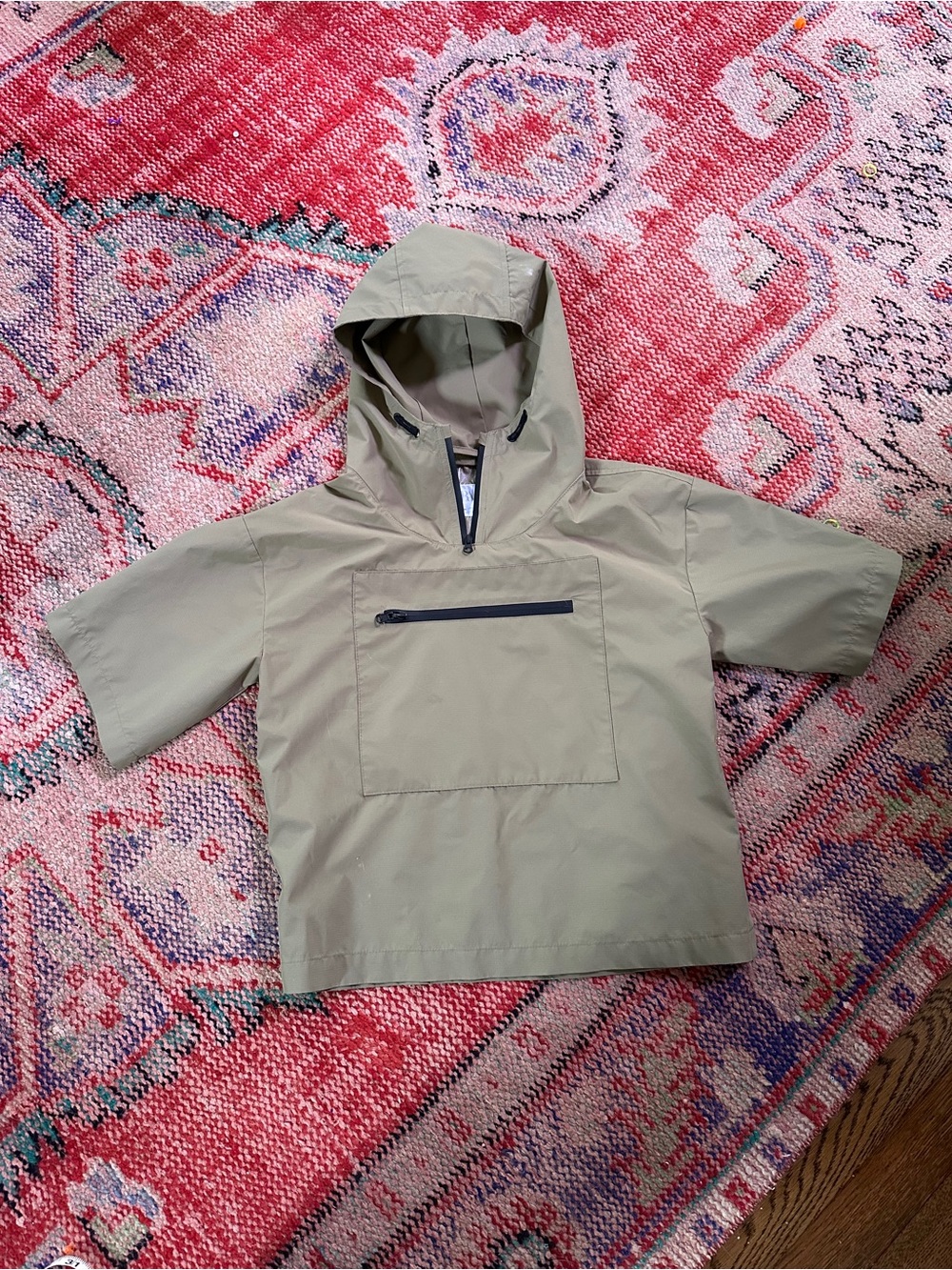 Zara Kids Olive Green Hooded Rain Anorak